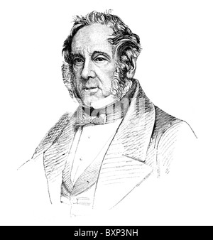 Henry John Temple, 3e vicomte Palmerston, Premier Ministre du Royaume-Uni ; noir et blanc Illustration ; Banque D'Images