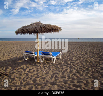 La plage d'El Medano, Espagne Banque D'Images