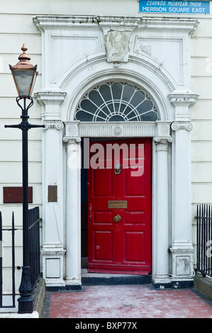 L'architecture géorgienne porte avant et porte dans Merrion Square, le centre-ville de Dublin, Irlande Banque D'Images