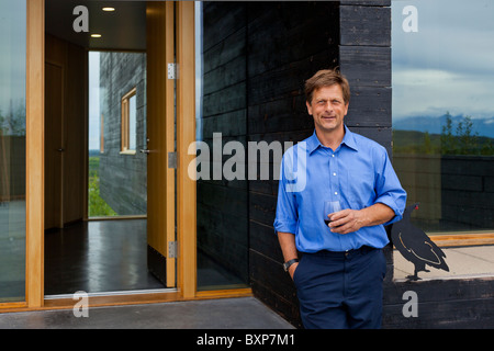 Alaska, Grand Lac, Happy Trails chenil. Martin Buser à son domicile. Banque D'Images