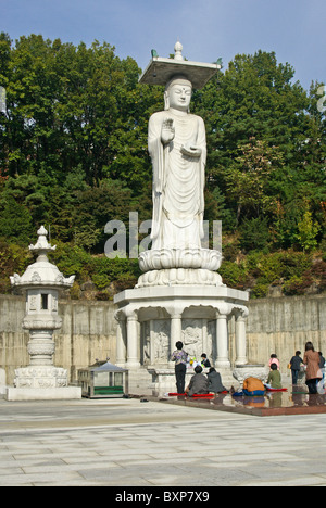 L'image de Bouddha au temple bouddhiste de Bongeunsa, Séoul, Corée du Sud Banque D'Images