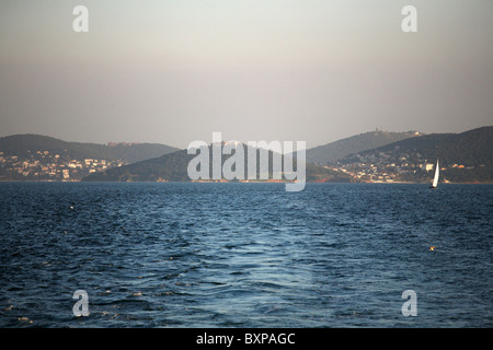 Les îles des Princes dans la mer de Marmara, Heybeliada, Turquie Banque D'Images