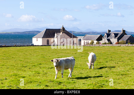 A'Chleit, au nord de Muasdale sur la péninsule de Kintyre, Argyll & Bute, Écosse, Royaume-Uni. Gigha et Jura sont visibles en arrière-plan. Banque D'Images