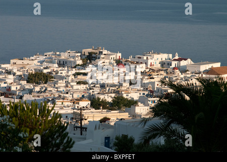 La vieille ville de Mykonos au lever du soleil Banque D'Images