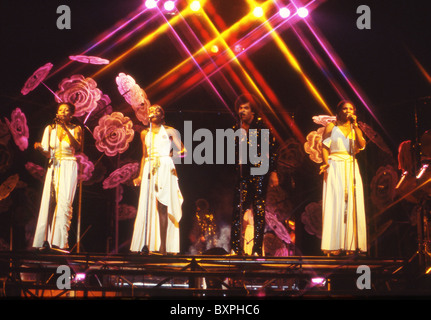 BONEY M groupe pop de l'Afrique de l'Ouest avec Bobby Farrell sur 1978 Banque D'Images