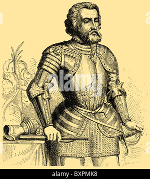 Hernán Cortés (1485-1547), conquistador Espagnol Banque D'Images