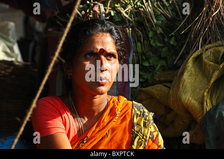 Marché à Trader femelle, Calcutta, Inde Banque D'Images