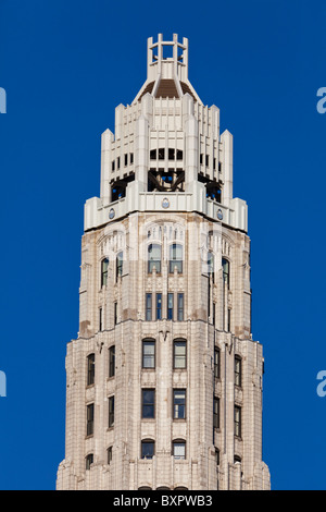 Haut de Mather Tower, 75 East Wacker Drive, Chicago, Illinois, États-Unis Banque D'Images