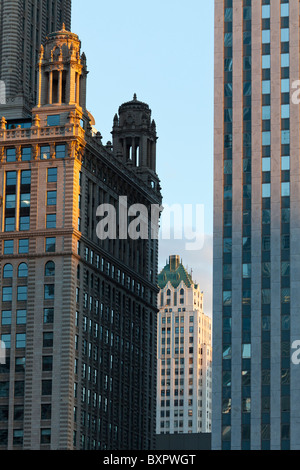 Vue sur le centre-ville de gratte-ciel de Chicago, Illinois, États-Unis Banque D'Images