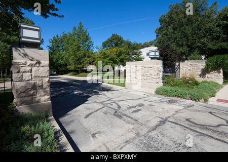 Waller Gates par Frank Lloyd Wright, Oak Park, Chicago, Illinois, États-Unis Banque D'Images