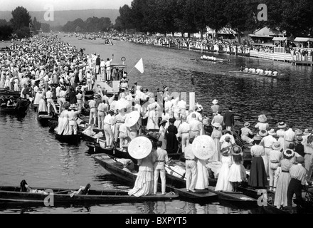 Londres JEUX OLYMPIQUES de 1908 d'aviron sur la Tamise à Henley Banque D'Images