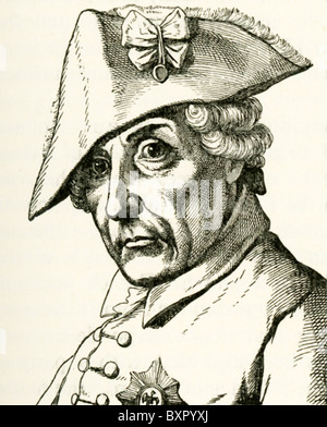 Frédéric le Grand (ou Frédéric II) succède à son père Frédéric-guillaume en 1740 comme roi de Prusse. Banque D'Images