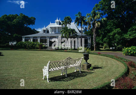 Champrosay (c1850), maison coloniale et jardin, Beau Bassin, Maurice Banque D'Images