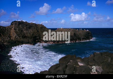 La Côte Sud Sauvage, falaises et mer, l'Ile Maurice Banque D'Images