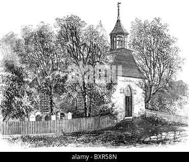 L'Église Réformée hollandaise dans Sleepy Hollow dans North Tarrytown, New York, a été construit autour de 1697. Banque D'Images