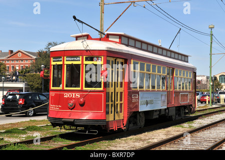 Le tramway à La Nouvelle-Orléans, Louisiane Banque D'Images