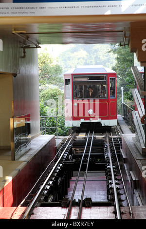 Le funiculaire Peak Tram à Hong Kong, Chine Banque D'Images