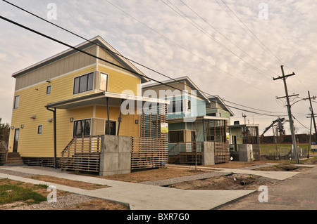 Nouveaux logements de la 9e descente Ward après l'ouragan Katrina, les inondations, La Nouvelle-Orléans, Louisiane Banque D'Images