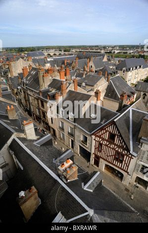 France, Vallée de la Loire, Blois, rue Saint-Lubin, rue de la vieille ville Banque D'Images