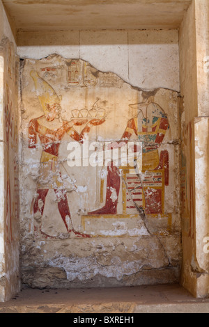 Intérieur nord Chapelle Osiris dans le Temple de Ramsès II à proximité du Temple de Seti I à Abydos, Egypte Banque D'Images