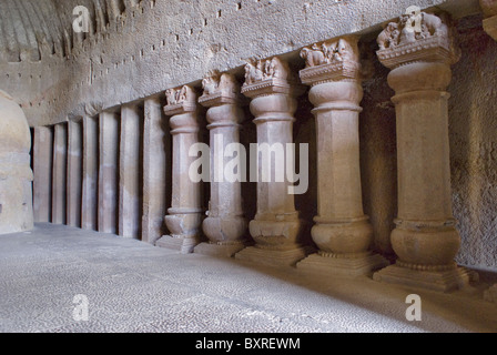 Grottes Kanheri, Mumbai Banque D'Images