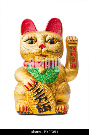 Maneki Neko l'lucky cat isolated Banque D'Images