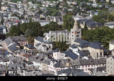 Vue de la cathédrale de Sion de Valeria, Suisse Banque D'Images