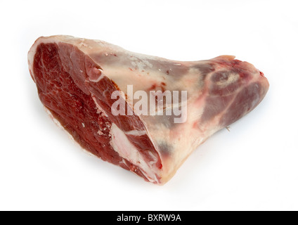 Gigot de mouton sur fond blanc Banque D'Images