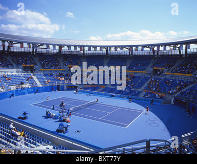 Stade olympique de tennis match lors de Jeux Olympiques d'été 2004, Kifissia, Athènes, le Centre d'Athènes, Attique, Grèce Banque D'Images