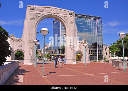 Bridge of Remembrance, Oxford Terrace, Christchurch, Canterbury, île du Sud, Nouvelle-Zélande Banque D'Images