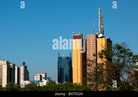 Afrique de l'Est, Kenya, Nairobi Skyline de Uhuru Park Banque D'Images