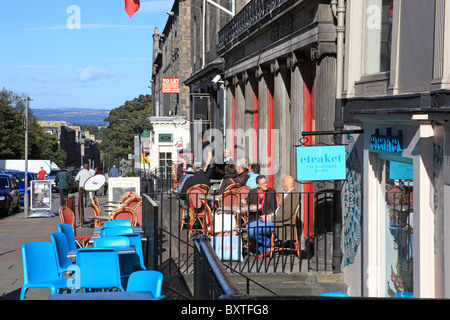 Édimbourg, Automne, nouvelle ville, rue Frederick, Cafés, Firth of Forth In Distance Banque D'Images