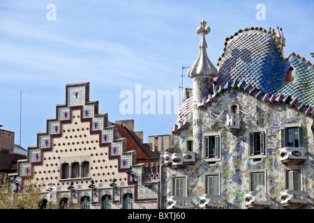 Casa Batllo de Antonio Gaudi dans gracia Banque D'Images