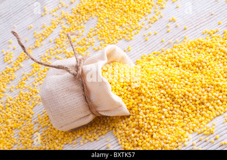 Petit sac Millet en matières premières Banque D'Images