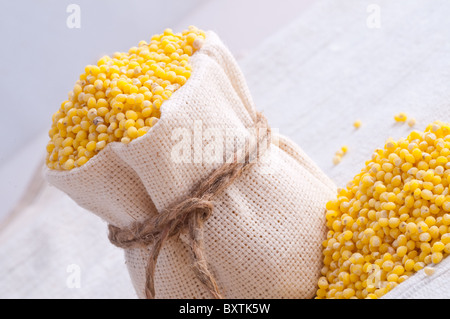 Petit sac Millet en matières premières Banque D'Images