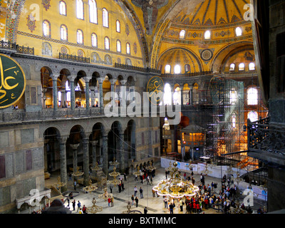 Istanbul intérieur de la coupole sur le musée Sainte-Sophie Banque D'Images