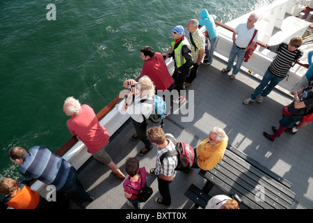 Une vue de dessus des passagers sur un traversier, (Norflokline ferry Douvres à Dunkerque) Banque D'Images