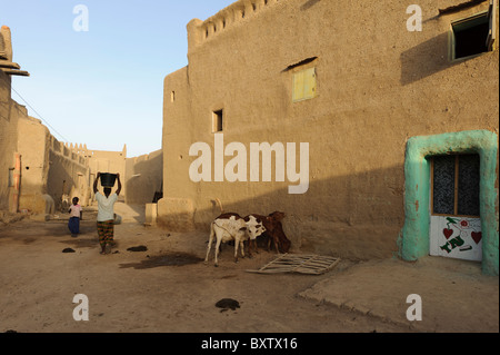 Scène de rue à Djenné, Mali Banque D'Images