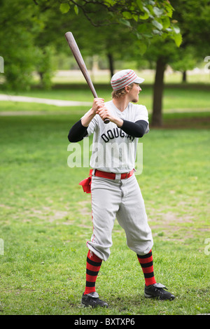 Vintage baseball player Banque D'Images