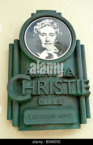 Plaquette d'Agatha Christie à Torquay ; Agatha Christie Mile Banque D'Images