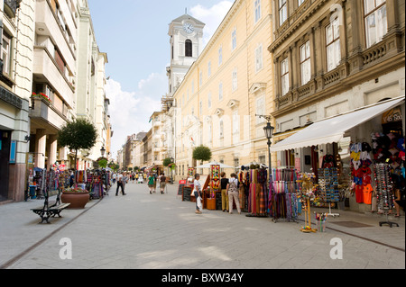 La rue Vaci, Budapest, Hongrie Banque D'Images