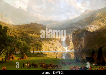 Détail : Les montagnes Rocheuses, Lander's Peak, 1863, par Albert Bierstadt Banque D'Images