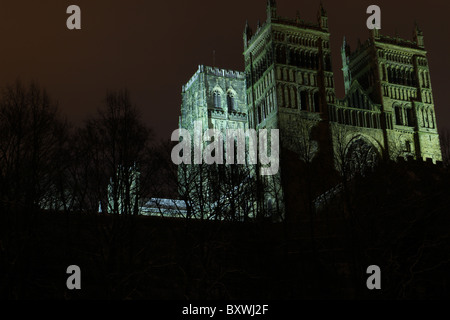 Scène de nuit de la cathédrale de Durham de l'usure de la rivière Banque D'Images