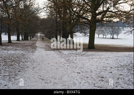 Scène d'hiver enneigé à Wollaton Park à Nottingham Banque D'Images