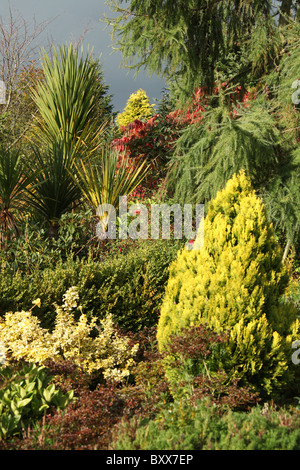 Jardins de Mount Pleasant, en Angleterre. Compte tenu de l'automne de fleurs et des bordures à Mount Pleasant Gardens. Banque D'Images