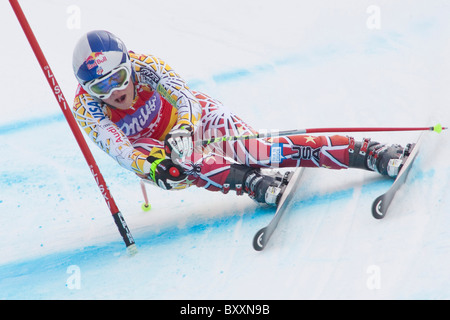 L'AUTRICHE ZAUCHENSEE. 08-01-2011. La course de descente dans le cadre de la SIF, Mesdames Coupe du Monde de ski alpin, des courses de vitesse en Autriche Zauchensee. Banque D'Images