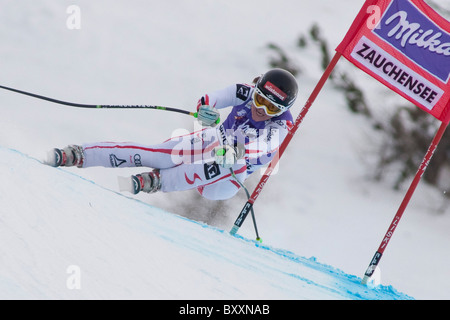 L'AUTRICHE ZAUCHENSEE. 08-01-2011. La course de descente dans le cadre de la SIF, Mesdames Coupe du Monde de ski alpin, des courses de vitesse en Autriche Zauchensee. Banque D'Images