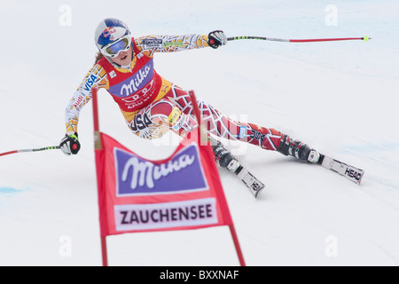 L'AUTRICHE ZAUCHENSEE. 08-01-2011. La course de descente dans le cadre de la SIF, Mesdames Coupe du Monde de ski alpin, des courses de vitesse en Autriche Zauchensee. Banque D'Images