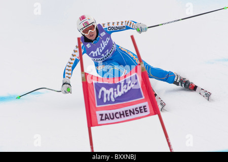 L'AUTRICHE ZAUCHENSEE. 08-01-2011. La course de descente dans le cadre de la SIF, Mesdames Coupe du Monde de ski alpin, des courses de vitesse en Autriche Zauchensee. Banque D'Images