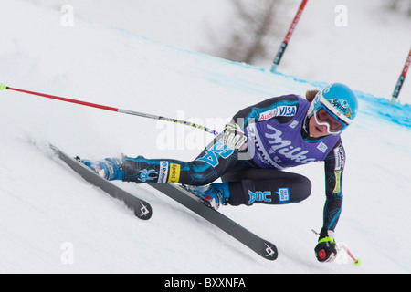 L'AUTRICHE ZAUCHENSEE. 08-01-2011. La course de descente dans le cadre de la SIF, Mesdames Coupe du Monde de ski alpin, des courses de vitesse en Autriche Zauchensee. Banque D'Images